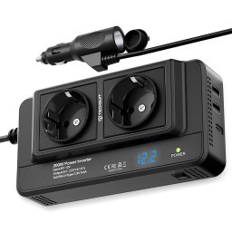 Inverter TECHSUIT PowerDriveX IA2, 1 x USB Type-C, 2 x USB-A, 2 x AC Sockets, 220V, 200W, Black