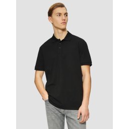 Tricou polo din bumbac, barbati, croiala Regular Fit, Negru (SELECTATI MARIMEA: 2XL)