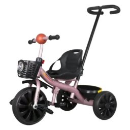Tricicleta cu maner parental detasabil, NBW, roti din spuma EVA si cosuri de depozitare, 2-5 ani, Roz
