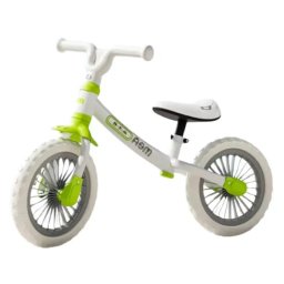 Bicicleta de echilibru 12 inch fara pedale, NBW, sezut reglabil si roti din spuma EVA, 2-5 ani, Alba