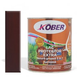 Lac colorat lemn, Kober Extra 3 in 1 , Mahon Inchis, 2.5 l, lazura groasa,