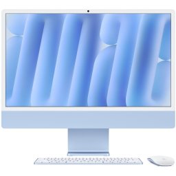 RESIGILAT Sistem Desktop PC iMac 24, procesor Apple M4, 10 nuclee CPU and 10 nuclee GPU, 24, Retina 4.5K, 24GB, 512GB SSD, Albastru