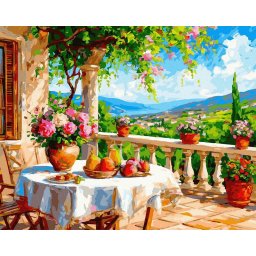 Set pictura pe numere, cu sasiu, Tacerea dealurilor verzi, 40x50 cm