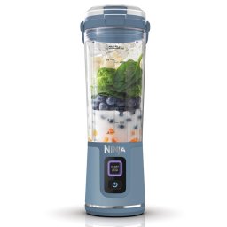 Blender portabil Ninja Blast BC151EUNV, 7,4 W, 530 ml, 6 lame din otel, Zdrobire gheata, Pana la 10 cicluri, Fara BPA, USB-C, Albastru