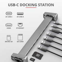 Docking Station USB-C 10 in 1 23417 - USB-C, USB-A, HDMI
