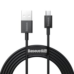 Superior, Fast Charging Data Cable pt. smartphone, USB la Micro-USB 2A, 2m, negru