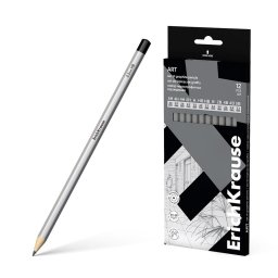 Accesorii birotica Set 12 creioane grafit ErichKrause Art, hexagonal, 5H, 4H, 3H, 2H, H, HB, HB, B, 2B, 3B, 4B, 5B, amb. 12/12/ /240