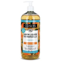 Sapun lichid si gel de dus BIO de Marsilia cu mandarine(format mare) Coslys