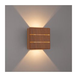 Brilagi -LED Aplica de exterior DOUBLERAY LINE LED/6W/230V finisaj lemn IP54
