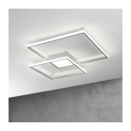 Ondaluce - Plafonieră LED cu reglare a intensității DOWEL LED/46W/230V 55x55 cm, finisaj argintiu