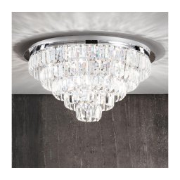 Ondaluce - Candelabru din cristal CASTLE, 12xG9/7W/230V, Ø60 cm, crom lucios