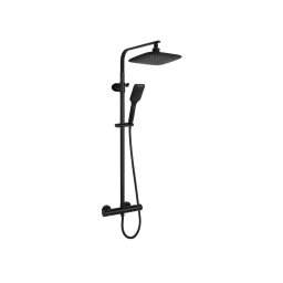 REA-P7101 - Set de duș cu baterie termostatică TOM, negru mat