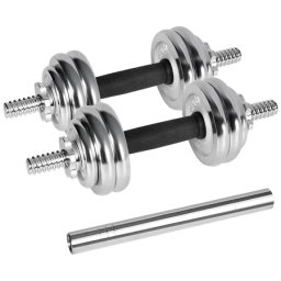 Set gantere reglabile 15 kg cu valiza, Rebel Active pentru antrenament acasa