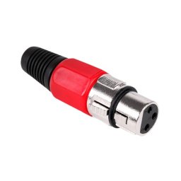 Mufa XLR mama rosie cu 3 pini, conector audio pentru cablu