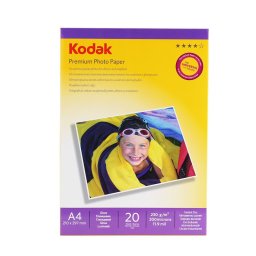 Hartie foto Kodak lucioasa A4 230 g/mp, 20 coli, Premium Photo Paper