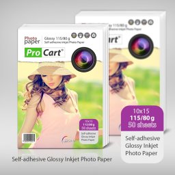 Hartie foto glossy autoadeziva Procart 10x15 cm, 50 coli, 115/80 g