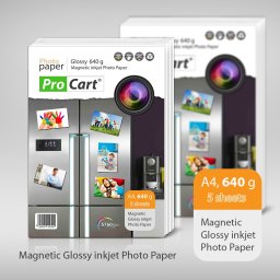 Hartie foto magnetica glossy A4 640 g, 5 coli, pentru imprimante inkjet