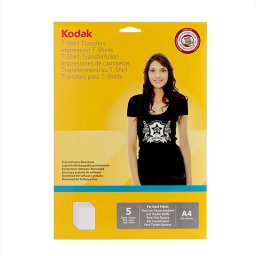 Hartie transfer termic Kodak A4 pentru tricouri negre, set 5 coli inkjet