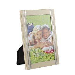 Rama foto metalica Golden Memories 10x15 pentru birou, auriu cu insertii argintii