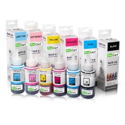 Set cerneala refill foto dye pentru Epson seria L, 6 culori x 100 ml Procart