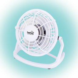 Ventilator de birou USB Home 2.5W, compact, 4 palete, alb