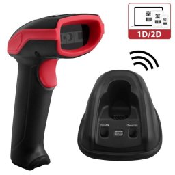 Cititor coduri de bare 1D/2D wireless 433MHz, raza 400 m, USB, cu suport de andocare BP