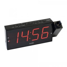 Ceas digital cu proiector LED si alarma, afisaj jumbo rosu, Home