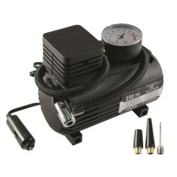 Compresor auto 12V, 12 bar, cu manometru analogic si 3 adaptoare pentru ventil