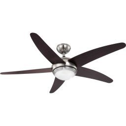 Ventilator de tavan cu lustra si telecomanda, 5 palete MDF, 132 cm, wenghe