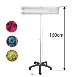 Lampa bactericida UVC portabila 60W, 2x30W Osram, orientabila 140°, stativ 100–190 cm