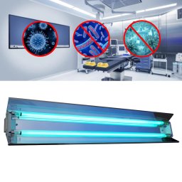 Lampa bactericida UVC orientabila 2x30W cu reflector, rotire 140°, 32 mp