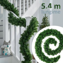 Ghirlanda decorativa brad artificial Luxury Pine 5,4 m, ace 3D, verde natural
