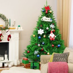 Brad artificial premium 120 cm pentru interior, verde natural, cu suport inclus