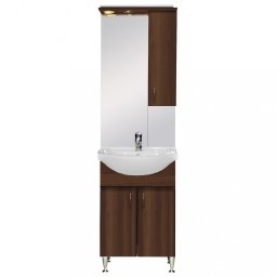 Set mobilier baie Leziter Bianca Plus 55, nuc Aida, oglinda iluminata, dreapta