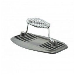 Calcator din fonta pentru carne, cu maner spiralat, pentru gratar si tigaie