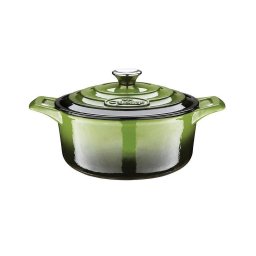 Cratita din fonta emailata cu capac, 26 cm, 5 L, verde (La Cuisine)