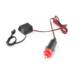 Invertor EL Wire auto DC 12V cu adaptor pentru bricheta, pentru 0–3 m