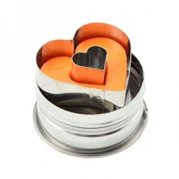 Forma pentru biscuiti inima, metal + plastic, diametru 5 cm (Perfect Home)