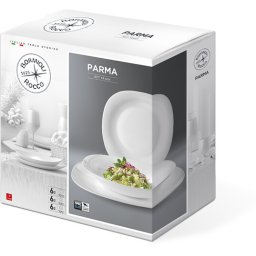 Set farfurii din opal Luminarc Parma Rocco, 18 piese, alb, 6 persoane