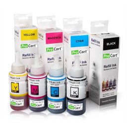 Set cerneala refill foto DYE 4 culori (4x100 ml) pentru imprimante Epson seria L