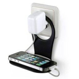 Suport pentru telefon la încarcare în priza, ABS, 10 x 5,5 x 10 cm