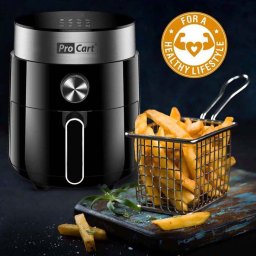 Friteuza cu aer cald ProCart AirFryer 1200W, 2.5L, display digital LED, negru-gri
