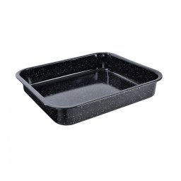 Tava de cuptor emailata 42x37 cm, neagra, adancime 7 cm