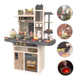 Bucatarie pentru copii cu 65 piese, abur rece, lumini, sunete si circuit de apa, 93,5 cm