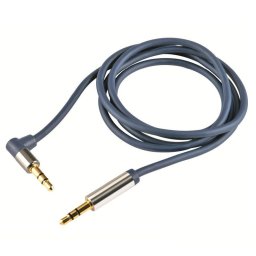 Cablu audio jack 3.5 mm pipa la jack 3.5 mm, aurit, 1 m (negru)