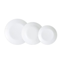 Set serviciu de masa Zelie White, 18 piese Arcopal pentru 6 persoane, alb