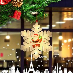 Decoratiune luminoasa tip fulg de zapada cu LED alb cald, pe baterii, 11,5 cm