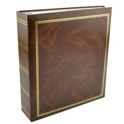 Album foto autoadeziv clasic 23x28 cm, 50 pagini, coperta maro din piele ecologica