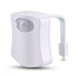 Lumina LED pentru toaleta cu senzor de miscare, 8 culori si rezistenta la apa