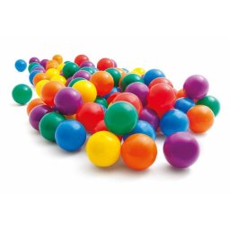 Set 100 mingi multicolore din plastic 5,5 cm pentru piscina cu bile, cort si tarc